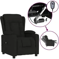 vidaXL Fauteuil verstelbaar elektrisch stof zwart