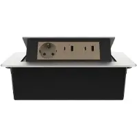 Livolo Stekkerdoos | Pop-Up | Zilver | 3 | Push | Inbouw | Dubbele USB/USB-C