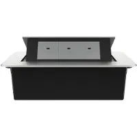 Livolo Stekkerdoos | Pop-Up | Zilver | 3-Voudige USB-C Oplader | Push Inbouw
