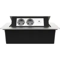Livolo Stekkerdoos | Pop-Up | Zilver | 3 | Wandcontactdoos | USB-C | Inbouw