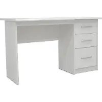 Interiax Bureau Jaxx - Wit, 3 Schuiven, MDF