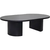 Oviala - Moderne ovale salontafel van 120 cm met zwart houteffect - Trinity