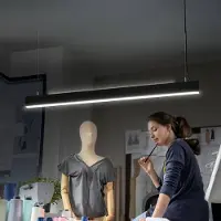 Osram Hanglamp Office line Cuboid, dimbaar, zwart, Werkkamer / Kantoor, Aluminium, Modern