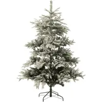 J-Line kerstboom 270 Led Besneeuwd - kunststof - groen/wit