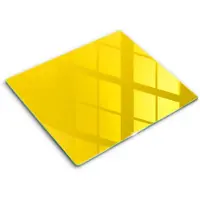 Wallfluent Glazen Snijplanken - Geel Snijplanken Glas - 60 cm x 52 cm - Donkergeel Snijplanken van Glas - Hittebestendige Glazen Snijplank - Glazen Snijplank Voor Keuken - Antislip Glazen Snijplank