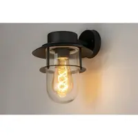 Lumidora Wandlamp 73070 - Voor buiten - MALAGA - E27 - Zwart - Glas - Buitenlamp - IP44