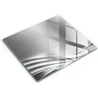 Wallfluent Glazen Snijplanken - Metalen structuur Snijplanken Glas - 60 cm x 52 cm - Zilver Snijplanken van Glas - Glazen Snijplank - Glazen Snijplank Voor Keuken - Antislip Glazen Snijplank