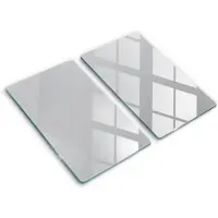 Wallfluent Glazen Snijplanken - Grijs Snijplanken Glas - 2 stucks 30 cm x 52 cm - Grijs Snijplanken van Glas - Glazen Serveerplank - Decoratieve Glazen Snijplank - Glazen Snijplank met Antislip