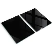 Wallfluent Glazen Snijplanken - Zwart Snijplanken Glas - 2 stucks 40 cm x 52 cm - Zwart Snijplanken van Glas - Glazen Keukenplank - Glazen Snijplank Voor Keuken - Antislip Glazen Snijplank