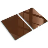 Wallfluent Glazen Snijplanken - Bruin Snijplanken Glas - 2 stucks 40 cm x 52 cm - Bruin Snijplanken van Glas - Glazen Snijplank - Design Glazen Snijplank Keuken - Antislip Glazen Serveerplank