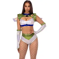 Leg avenue - Intergalactic Ranger Kostuum - M - Wit/Groen