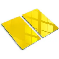 Wallfluent Glazen Snijplanken - Geel Snijplanken Glas - 2 stucks 30 cm x 52 cm - Donkergeel Snijplanken van Glas - Glazen Serveerplank - Hygiënische Snijplank van Glas - Antislip Hakplank van Glas