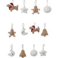 Vertbaudet Set van 12 kerstdecoraties in sherpa