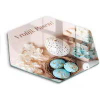 Wallfluent Glazen Snijplanken - Vrolijk Pasen! Snijplanken Glas - h40 cm - Veelkleurig Snijplanken van Glas - Keuken Snijplank Glas - Hygiënische Snijplank van Glas - Antislip Hakplank van Glas