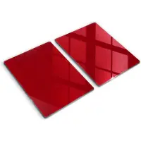 Wallfluent Glazen Snijplanken - Rood Snijplanken Glas - 2 stucks 40 cm x 52 cm - Rood Snijplanken van Glas - Glazen Serveerplank - Snijplank van Glas met Print - Antislip Keuken Snijplank Glas