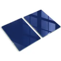 Wallfluent Glazen Snijplanken - Blauw Snijplanken Glas - 2 stucks 40 cm x 52 cm - Donkerblauw Snijplanken van Glas - Glazen Hakplank - Glazen Snijplank Voor Keuken - Antislip Glazen Snijplank