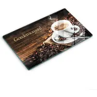 Wallfluent Glazen Snijplanken - Goedemorgen! Snijplanken Glas - 30 cm x 52 cm - Bruin Snijplanken van Glas - Glazen Snijplank - Decoratieve Glazen Snijplank - Glazen Snijplank met Antislip