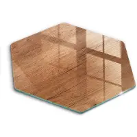 Wallfluent Glazen Snijplanken - Houtstructuur Snijplanken Glas - h40 cm - Bruin Snijplanken van Glas - Glazen Snijplank - Decoratieve Glazen Snijplank - Glazen Snijplank met Antislip