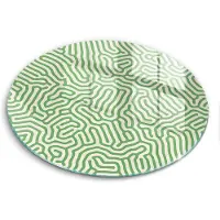 Wallfluent Glazen Snijplanken - Abstracte lijnen Snijplanken Glas - f30 cm - Groente Snijplanken van Glas - Glazen Snijplank - Glazen Snijplank Voor Keuken - Antislip Glazen Snijplank