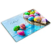 Wallfluent Glazen Snijplanken - Paas Alleluia! Snijplanken Glas - 80 cm x 52 cm - Veelkleurig Snijplanken van Glas - Glazen Snijplank - Glazen Snijplank Voor Keuken - Antislip Glazen Snijplank