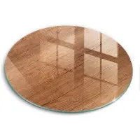 Wallfluent Glazen Snijplanken - Houtstructuur Snijplanken Glas - f30 cm - Bruin Snijplanken van Glas - Keuken Snijplank Glas - Decoratieve Glazen Snijplank - Glazen Snijplank met Antislip