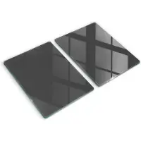 Wallfluent Glazen Snijplanken - Grijs Snijplanken Glas - 2 stucks 40 cm x 52 cm - Donkergrijs Snijplanken van Glas - Glazen Snijplank - Snijplank van Glas met Print - Antislip Keuken Snijplank Glas