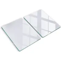 Wallfluent Glazen Snijplanken - Wit Snijplanken Glas - 2 stucks 40 cm x 52 cm - Wit Snijplanken van Glas - Glazen Serveerplank - Design Glazen Snijplank Keuken - Antislip Glazen Serveerplank