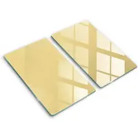 Wallfluent Glazen Snijplanken - Geel Snijplanken Glas - 2 stucks 30 cm x 52 cm - Geel Snijplanken van Glas - Keuken Snijplank Glas - Design Glazen Snijplank Keuken - Antislip Glazen Serveerplank
