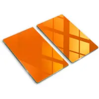 Wallfluent Glazen Snijplanken - Oranje Snijplanken Glas - 2 stucks 30 cm x 52 cm - Oranje Snijplanken van Glas - Glazen Keukenplank - Decoratieve Glazen Snijplank - Glazen Snijplank met Antislip