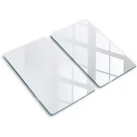 Wallfluent Glazen Snijplanken - Wit Snijplanken Glas - 2 stucks 30 cm x 52 cm - Wit Snijplanken van Glas - Glazen Snijplank - Glazen Snijplank Voor Keuken - Antislip Glazen Snijplank