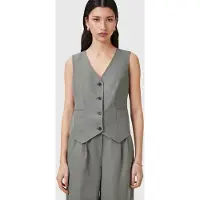 AllSaints Averie Lin Waistcoat Grey Maat: 2 | Gilets Outlet | Dames | Grijs