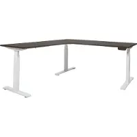 Schaffenburg Dextro Plus Hoek-opstelling elektrisch zit/sta bureau frame Wit (RAL9010) blad Logan eiken 160CMx200CM