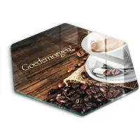 Wallfluent Glazen Snijplanken - Goedemorgen! Snijplanken Glas - h40 cm - Bruin Snijplanken van Glas - Keuken Snijplank Glas - Decoratieve Glazen Snijplank - Glazen Snijplank met Antislip