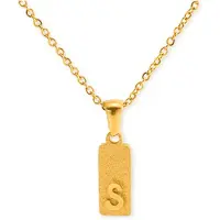 Marama - Ketting Letter S Goud Glitter - stainless steel - gold plated - tijdloos - nikkelvrij - letter S - persoonlijke ketting - letterketting - liefde - damesketting met hanger