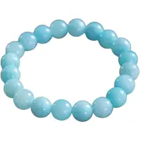 Marama - armband Blue - lichtblauw natuursteen - elastisch - damesarmband