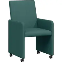 vidaXL Eetkamerstoelen met wielen 2 st Stof Donkergroen