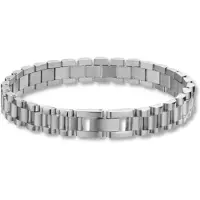 Marama - armband Lou Zilver M - damesarmband - schakelarmband - stainless steel met zilveren plating - nikkelvrij - cadeau dames