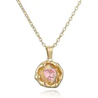 Marama - Ketting Treasured Heart Roze - damesketting - hartje - liefde - stainless steel met gouden plating - cadeau dames