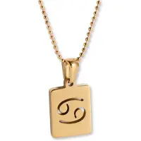 Marama - Ketting Sterrenbeeld Kreeft - 18K verguld goud - stainless steel - horoscoop - damesketting - ballchain - zodiac - cadeau dames - ketting met hanger