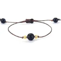 Marama - armband waxcord Black Stone - vegan - verstelbaar - minimalistische armband