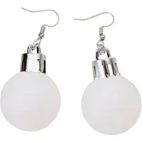 Marama - Oorbellen Kerstbal Wit-Glitter - Lichtgewicht