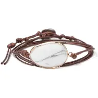 Marama - wikkelarmband edelsteen Howliet - vegan waxcord - verstelbaar - unisex