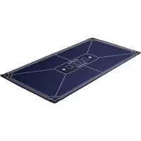 Quint Pokerkleed Blauw 120x60 cm - Polyester & Rubber - Glad Speeloppervlak - Poker & Dobbel Accessoire -
