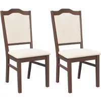 vidaXL Eetkamerstoelen met kussens 2 stuks bruin massief hout rubber