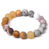 Marama - armband Valley - matte ronde natuursteen kralen - elastisch