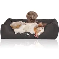 Knuffelwuff orthopedisch Hondenbed Rockland van kunstleer XXL 120 x 85cm zwart