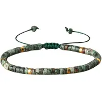 Marama - herenarmband Afrikaanse Turquoise - edelsteen - vegan - verstelbaar waxcord - one size fits all