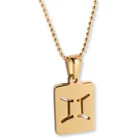 Marama - Ketting Sterrenbeeld Tweelingen - 18K verguld goud - stainless steel - horoscoop - damesketting - ballchain - zodiac - cadeau dames - ketting met hanger
