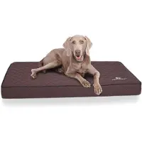 Knuffelwuff orthopedische hondenmat Juna van laser-gewatteerd kunstleer oversized XXXL 136x84cm bruin