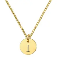 Marama - ketting letter I - RVS-Gold Plated - dames - cadeau - goud - ronde hanger - collier - luxe geschenkverpakking